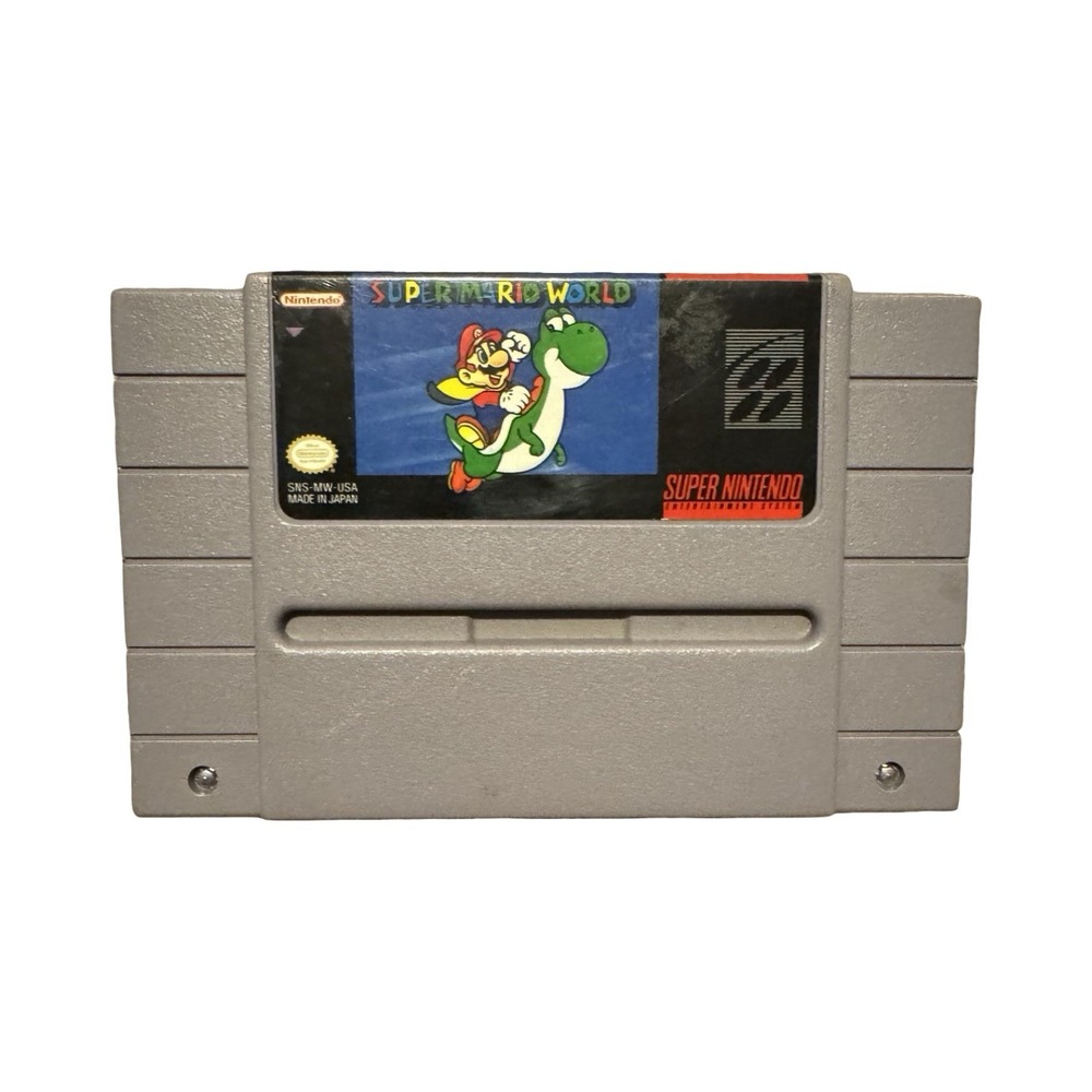 Super Mario World Nintendo‎ SNES Game Cartridge SNS-MW-USA 1991 Authentic Gray